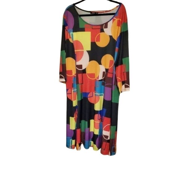 2/4 sleeves Lily geometric motif a line dress 22-24 plus dress - Picture 5 of 5